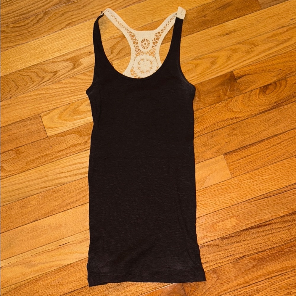 MUDD Brown Tank Top with Crochet Back